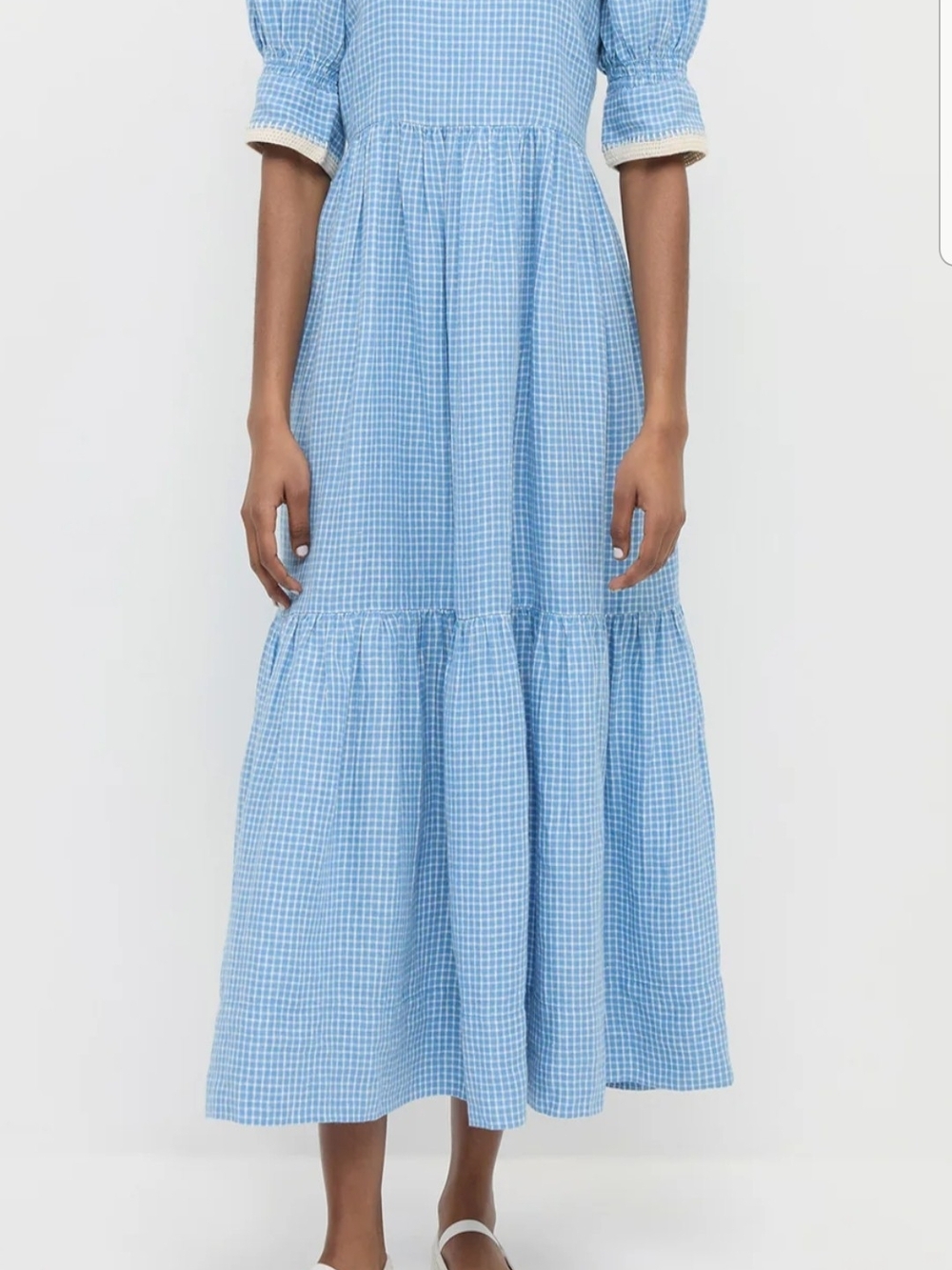 Loeffler Randall Blue Gingham High-Low Dress